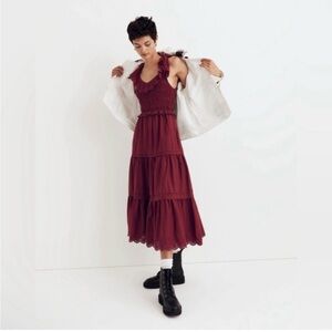 Madewell Women's Lucie Embroidered
Cotton Midi Dress